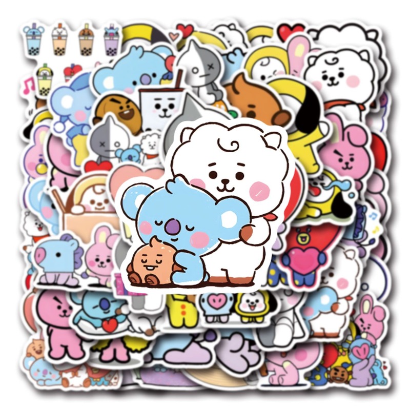 100/200 шт. наклеек BT21 Chimm – обзор и цена Cookies Pack